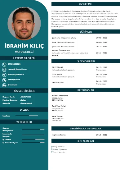 Muhasebeci Örnek cv indir